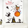 Myway 60 * 90cm Stock Nouveau style écologique amovible PVC Halloween Sorcière femelle fantôme bat salon décoratif stickers muraux